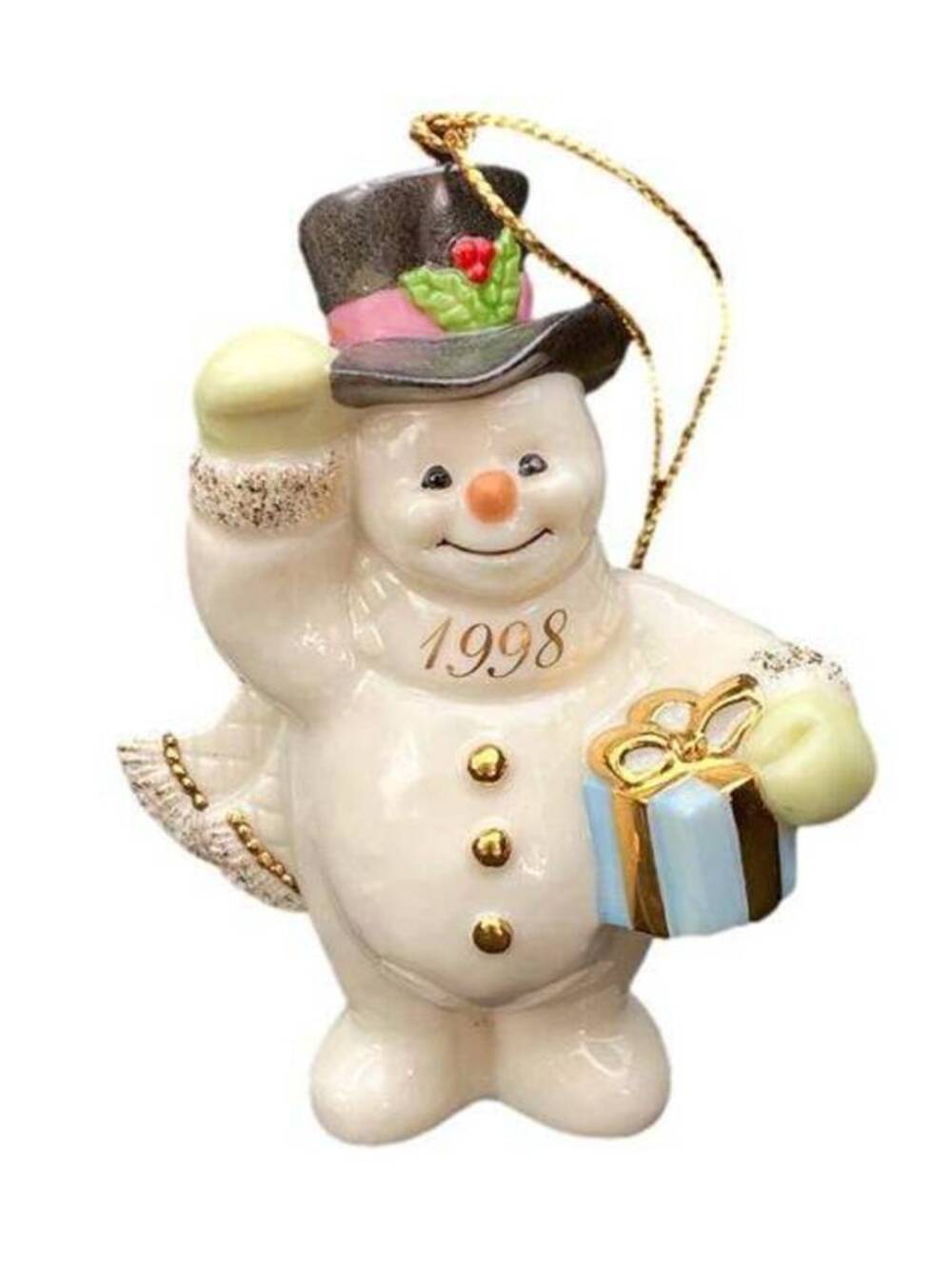 Vintage 1998 Frosty the Snowman Porcelain Annual Ornament by Lenox